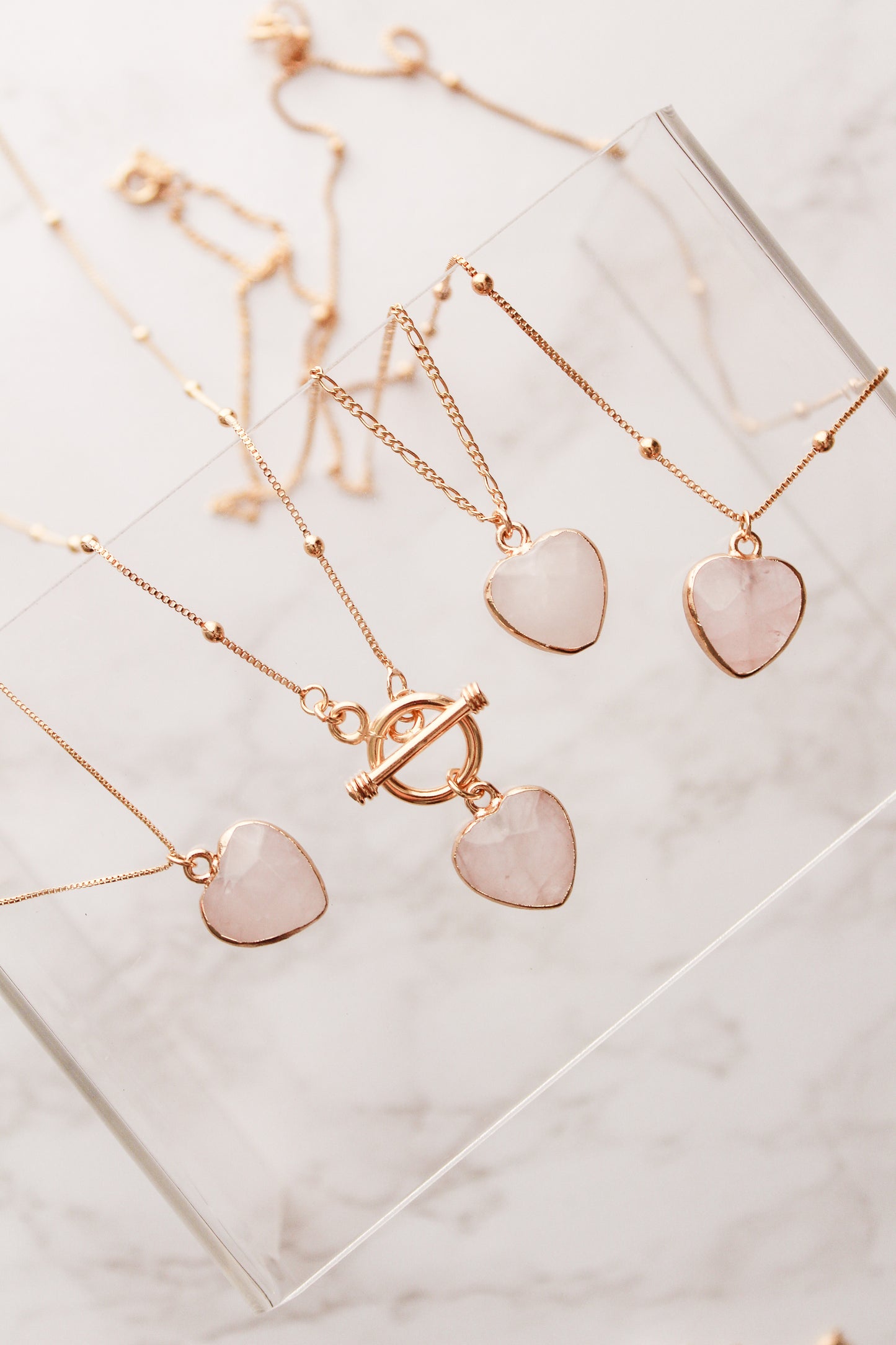 Rose Quartz Heart Necklace