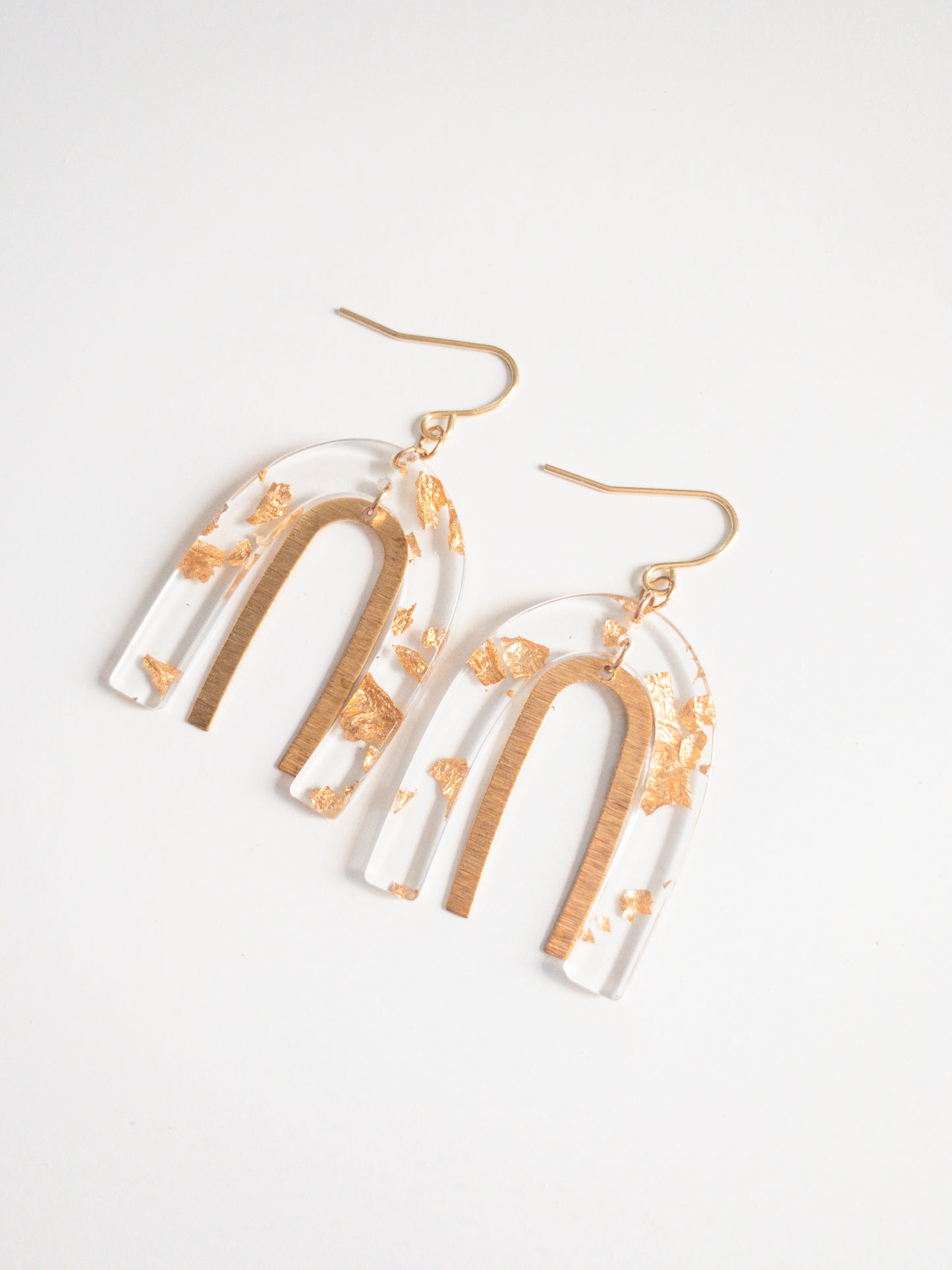 Gold Flake Bow Earrings