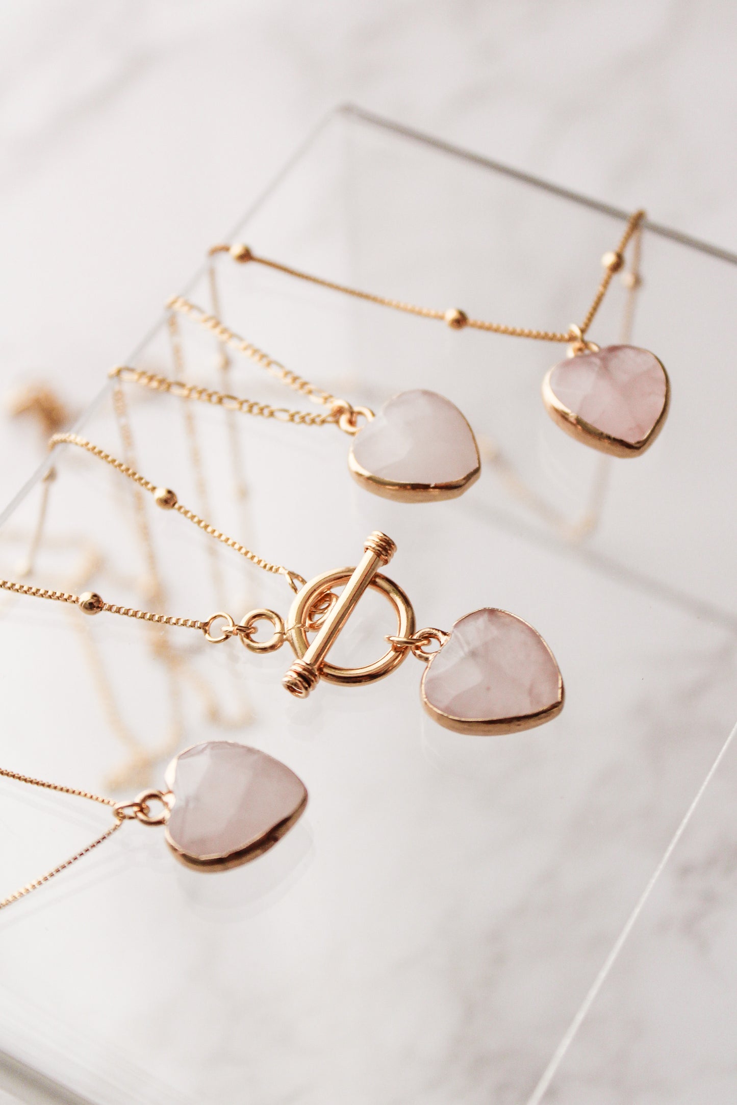 Rose Quartz Heart Necklace