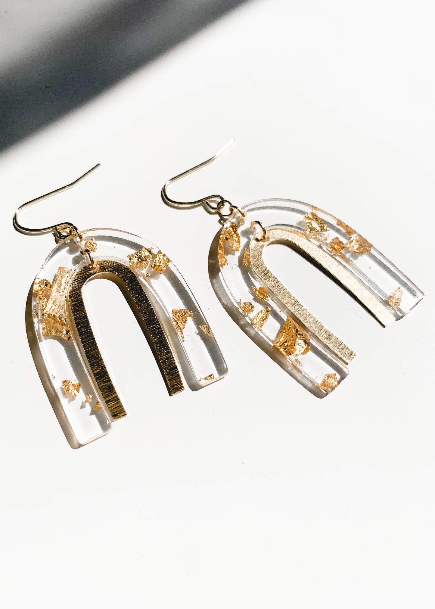 Gold Flake Bow Earrings