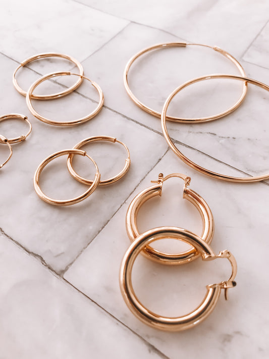 Plain Gold Hoop Earrings
