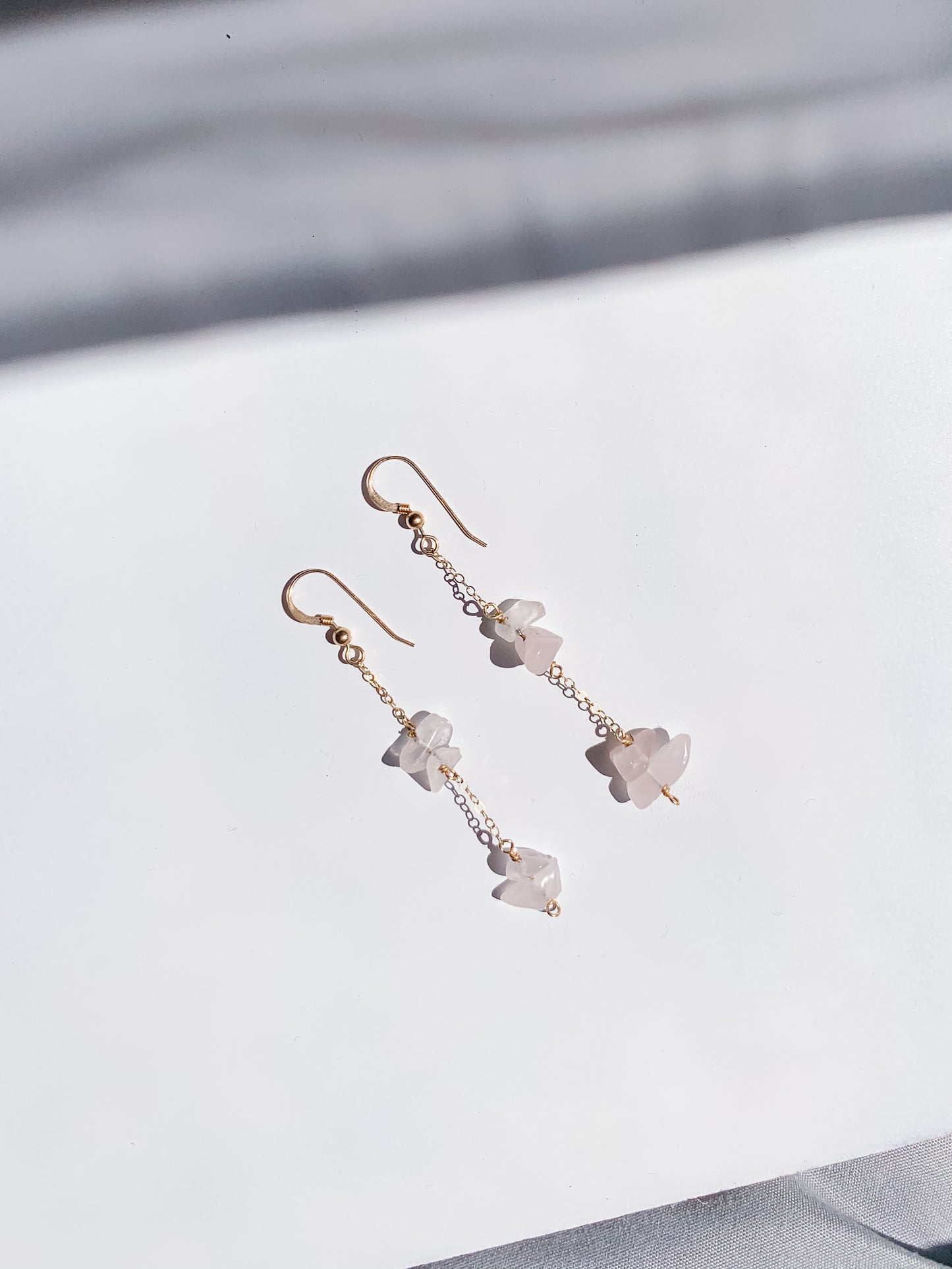 Stacked Rose Quartz Earrings