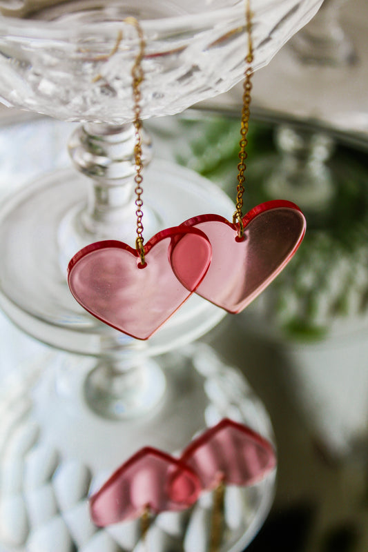 Pink Heart Earrings