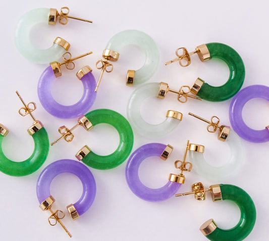 Jade Hoop Earrings
