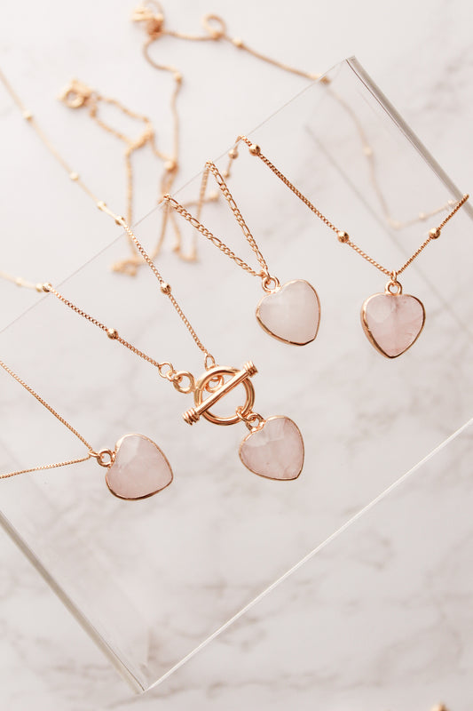 Rose Quartz Heart Necklace