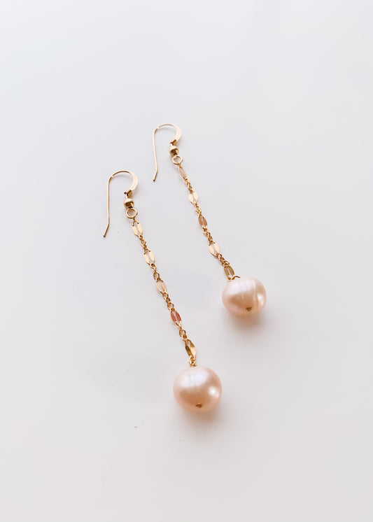 Pink Pearl Drop Earrings