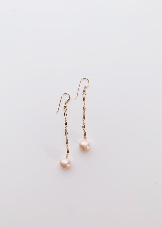 Pink Pearl Drop Earrings